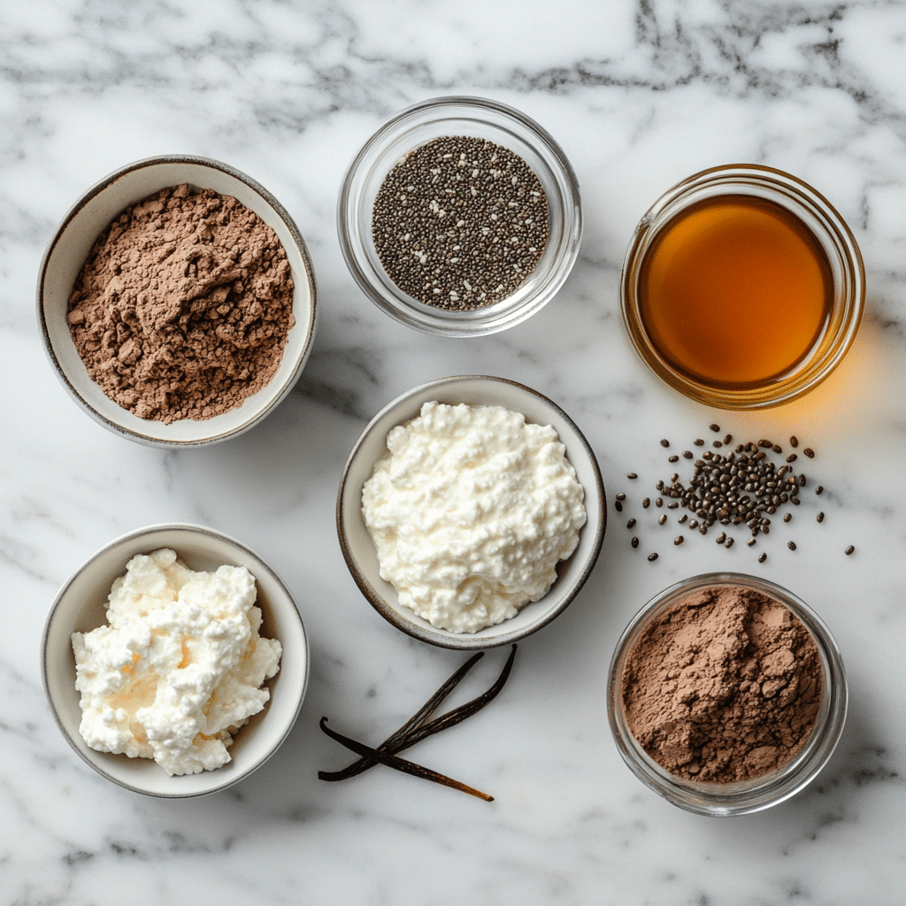 mousse ingredients flat lay