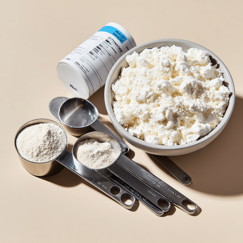 Cottage cheese with protein powder and nutrition label