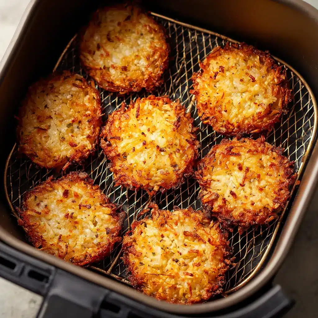 Air frying cottage cheese hash browns at 400°F