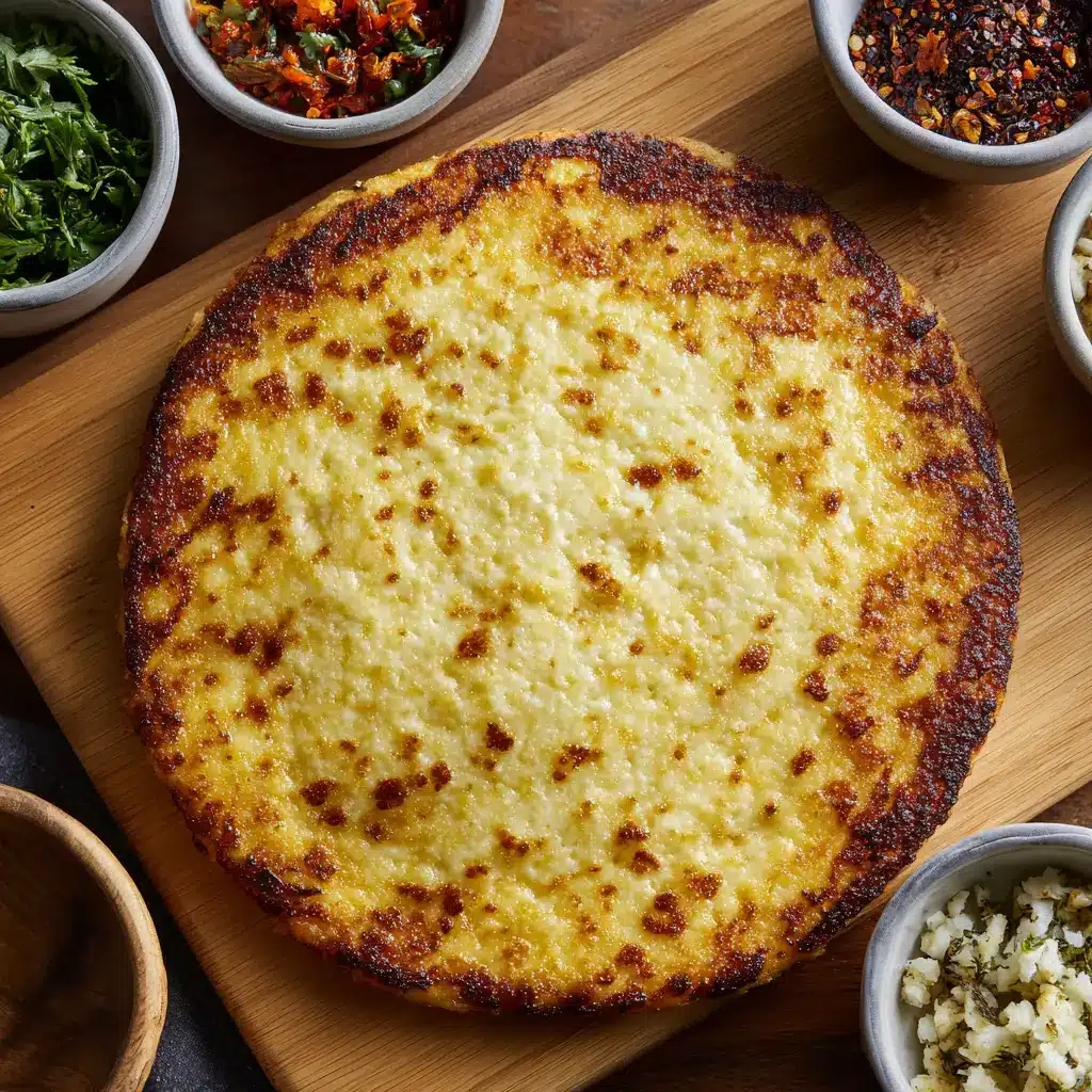 baked keto cottage cheese pizza crust ready for storing