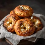 keto cottage cheese bagels in a basket