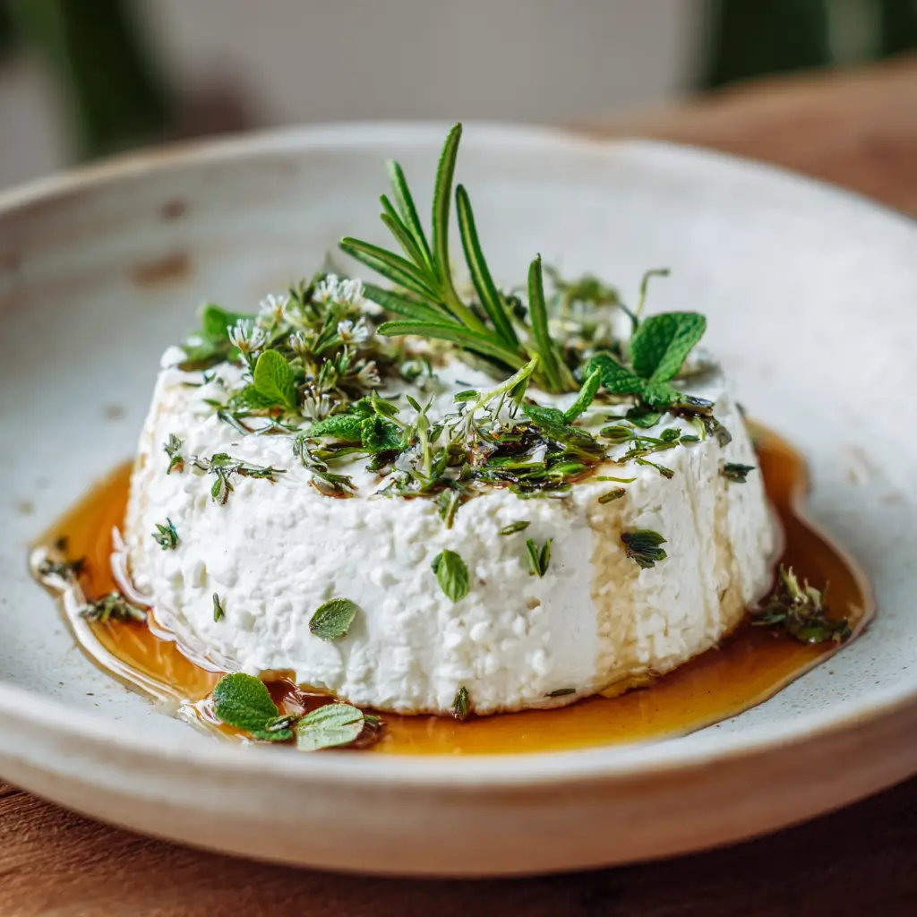is cottage cheese keto gourmet plated dish with herbs and sauce