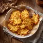 Cottage Cheese Crisps with Nutritional Yeast crispy golden chips in bowl